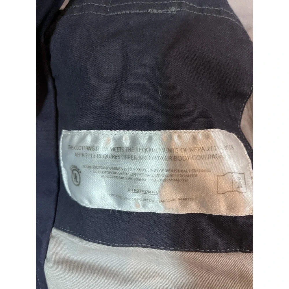 Carhartt Mens 2XL Navy FR CAT2 Full Swing Quick Duck Blue‎ Jacket 102179